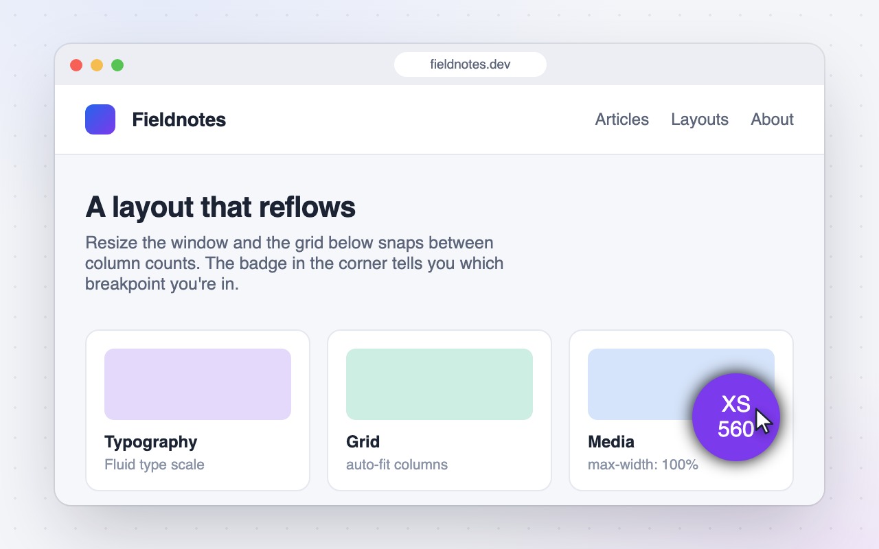 Badge dragged to a custom position on the page
